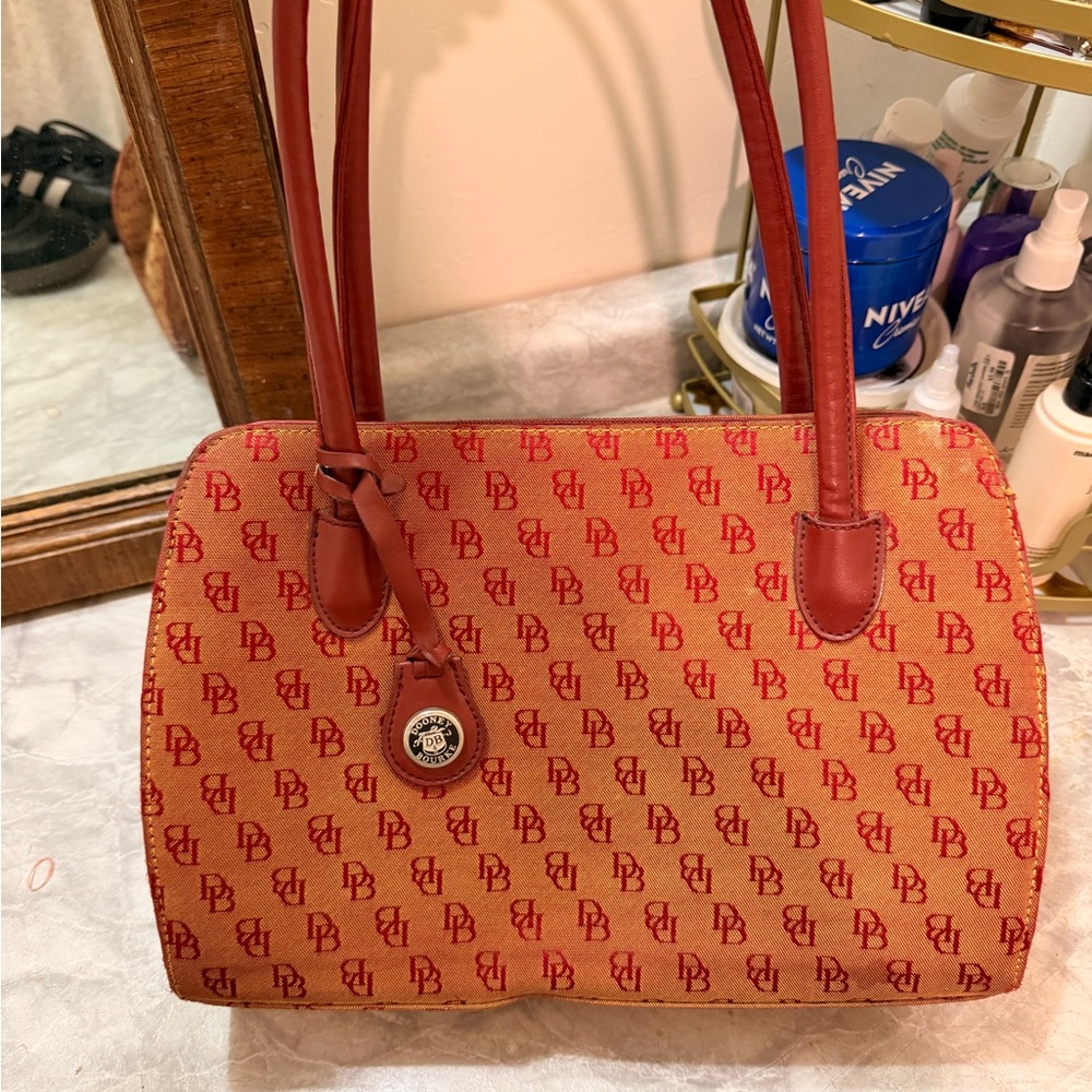 Dooney & Bourke Red and Brown Shoulder Bag